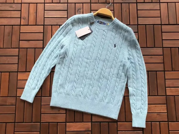 Polo Ralph Lauren Cable Knit Sweater Light Blue - 1