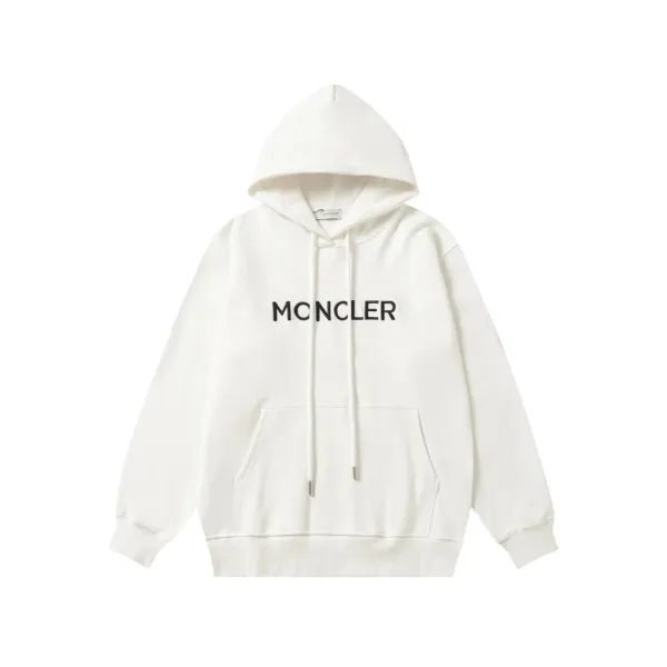 Moncler Logo Hoodie White Hoodie - 1