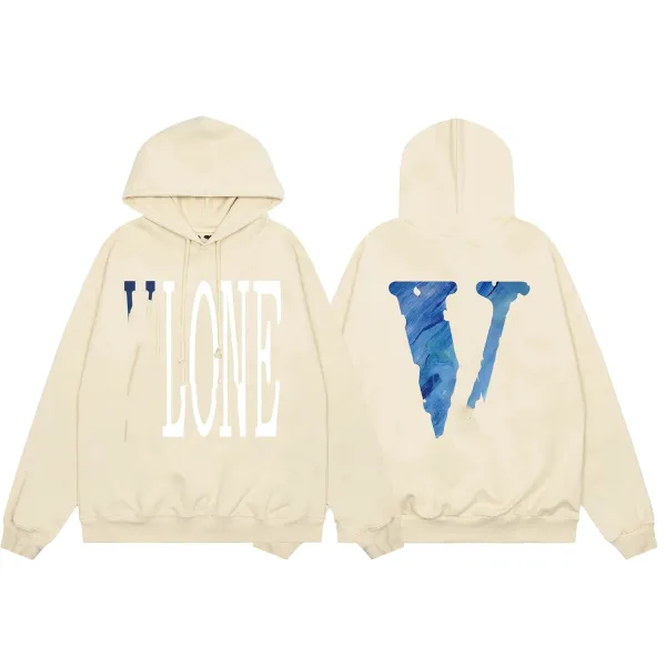 Vlone Classic VLONE Logo Hoodie Black White Beige Gray - 34