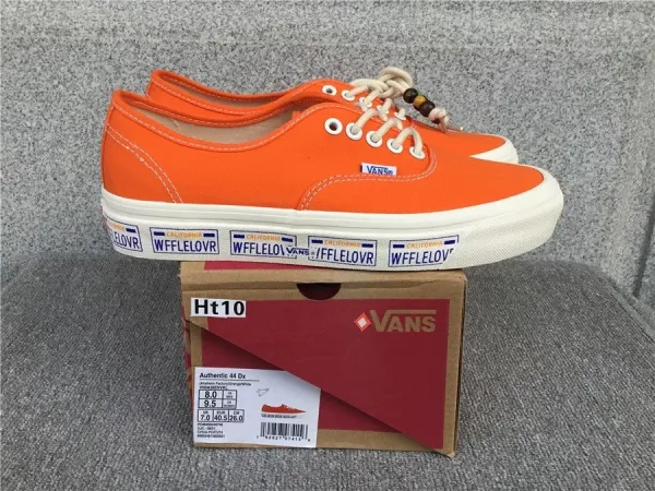 Vans x WFFLELOVR Authentic 44 Dx Orange Canvas Sneakers - 1