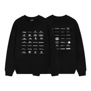 Off-White x Various Brands Logo Grid Hoodie Black - 1