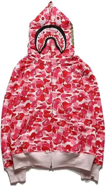 A Bathing Ape Shark Hoodie Pink Camo Hoodie - 1