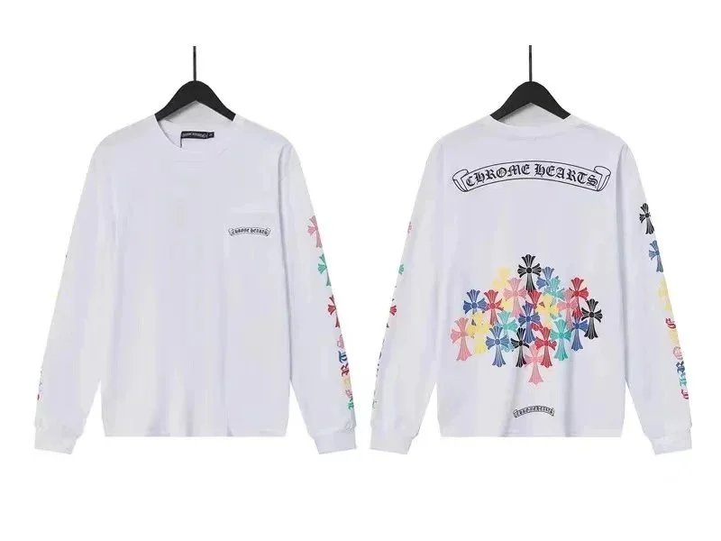 Chrome Hearts Rainbow Cross Long Sleeve T-Shirt White - 7