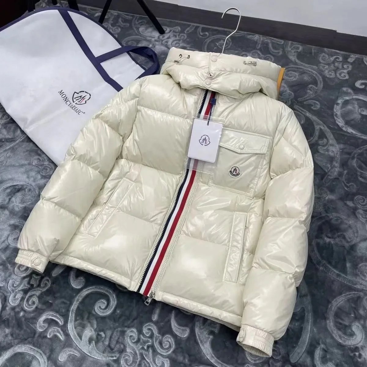 Moncler Down Jackets Shiny Quilted Hooded Jacket — 3