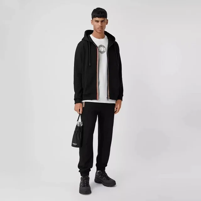 Burberry Tracksuits Striped zip-front hooded sweatshirt and joggers set product detail image 4