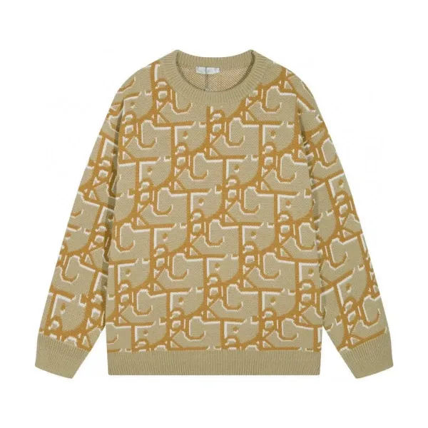 Dior Oblique Knit Sweater Beige Multicolor - 1