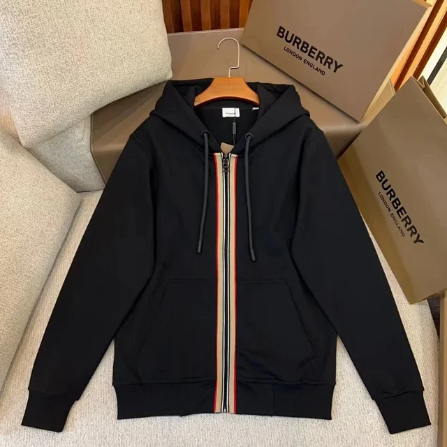 Burberry Tracksuits Striped zip-front hooded sweatshirt and joggers set product detail image 7