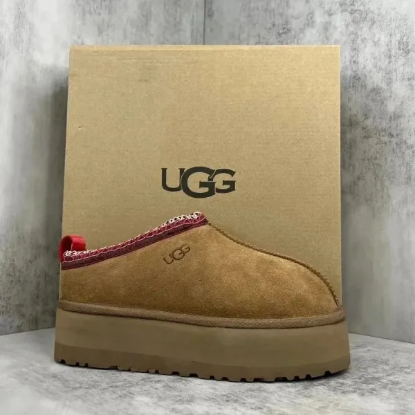 UGG Tasman Platform Slippers Beige with Red Trim Slipper - 1