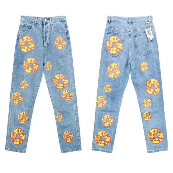 Levi's 501 x Takashi Murakami Flower Print Light Wash Jeans - 1