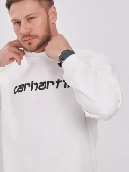 Carhartt WIP Script Logo Crewneck Sweatshirt White - 10