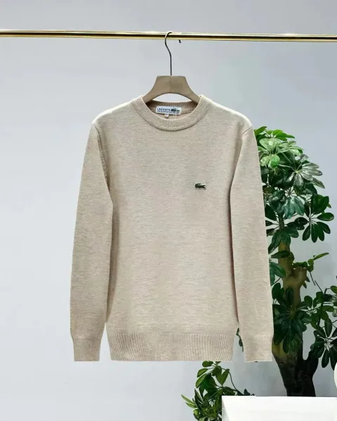 Lacoste Classic Crewneck Beige Sweater - 1