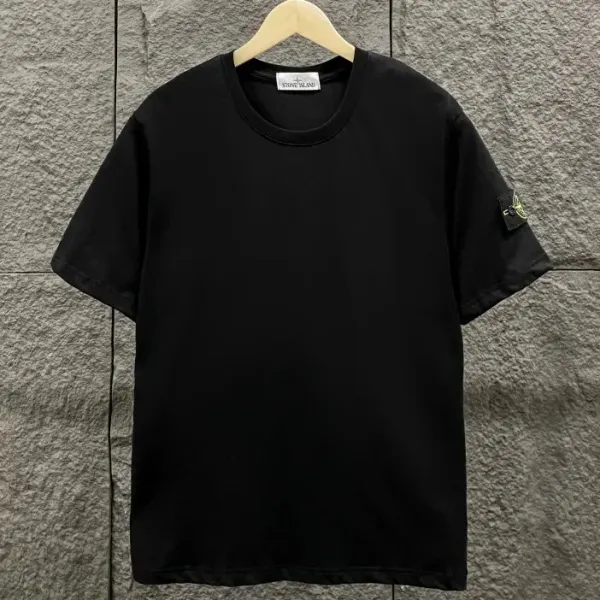 Stone Island Black Logo Patch T-Shirt - 1