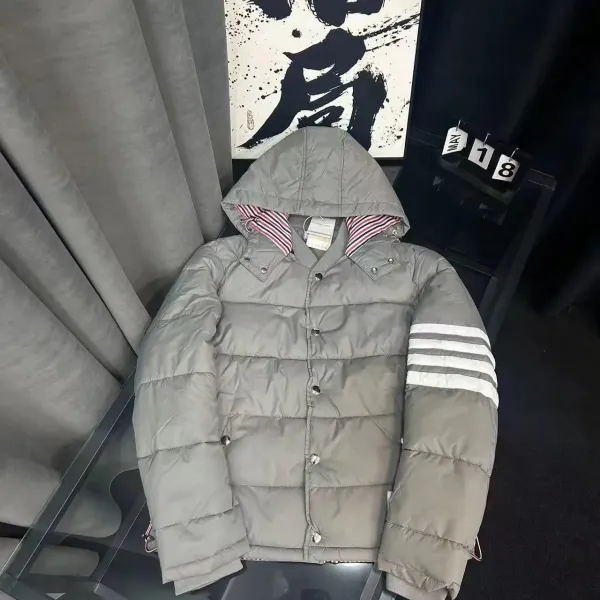 Thom Browne x Moncler Genius 4-Bar Stripe Down Jacket Gray - 1