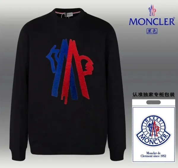 Moncler Genius 4 Moncler x Palm Angels Logo Embroidered Black Hoodie - 1