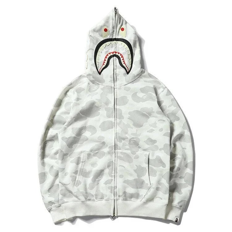 A Bathing Ape Shark Camo Full-Zip Hoodie - 1