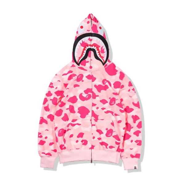 A Bathing Ape Shark Camo Full-Zip Hoodie - 7