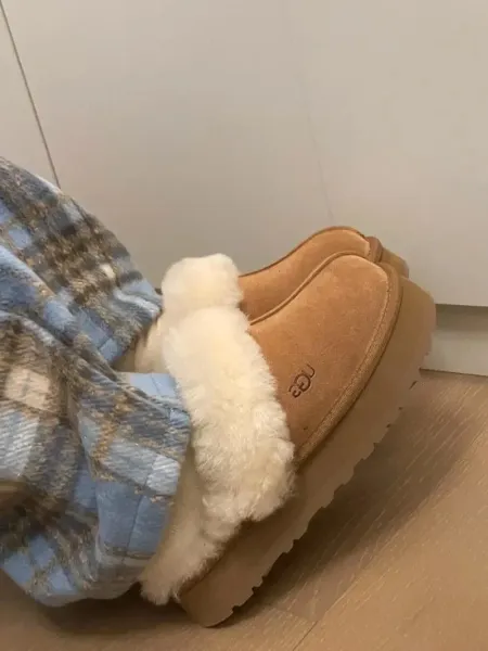 UGG Tasman Beige Suede Slippers - 4