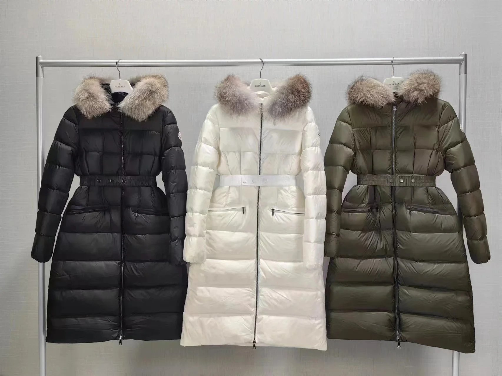 Moncler Chantilly Black Down Jacket with Detachable Fur Hood - 2