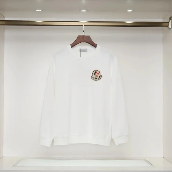 Moncler Logo Patch White Hoodie - 1
