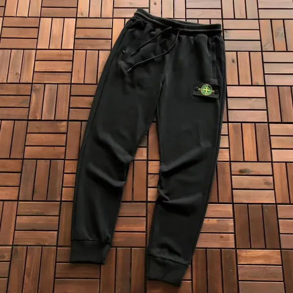 Stone Island Compass Patch Sweatpants Black - 1