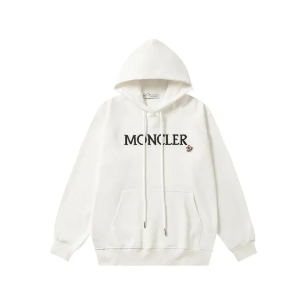 Moncler Logo Hoodie White - 1