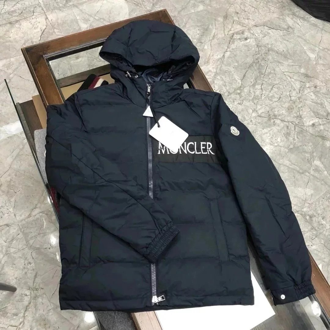 Moncler Logo Patch Down Jacket Black - 4