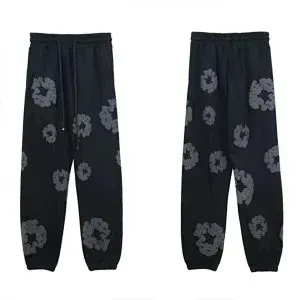 Design Floral Print Jogger Pants Black - 1