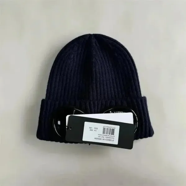 Comme des Garçons Play Beanie Navy Ribbed Knit Hat - 1