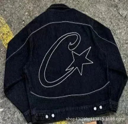 Custom Embroidered Denim Jacket Black - 1