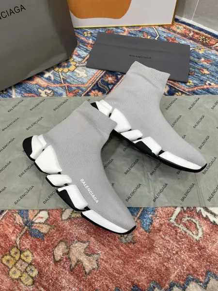 Balenciaga Speed Trainer Gray Knit Sneakers - 11