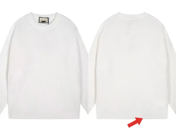 Gucci Oversized Ribbed Knit Sweater White - 1