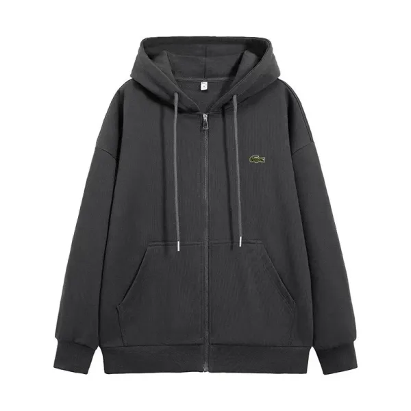 Lacoste Full-Zip Hoodie Charcoal Gray Hoodie - 1