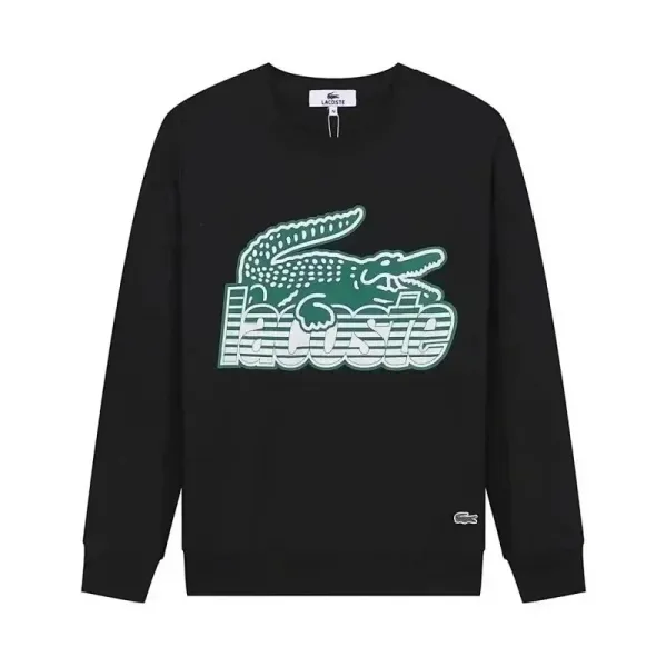 Lacoste Graphic Croc Logo Black Hoodie - 1