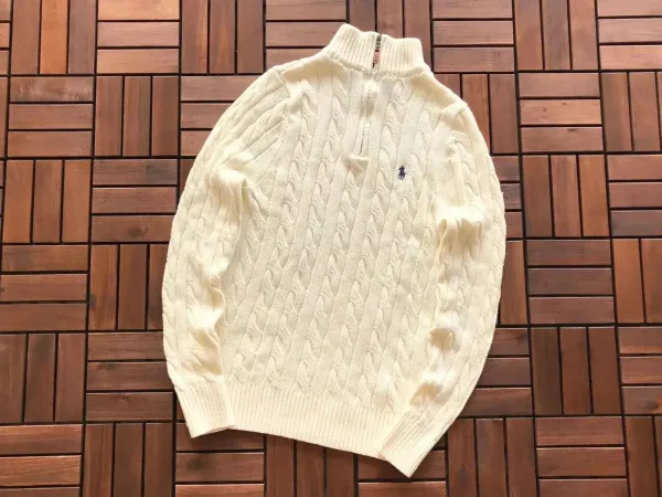 Ralph Lauren Cable Knit Half-Zip Sweater Cream - 1