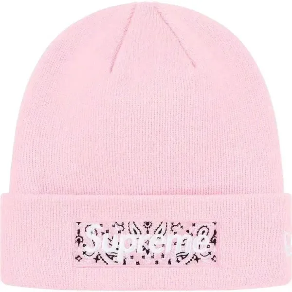Supreme x New Era Bandana Box Logo Beanie Black - 5