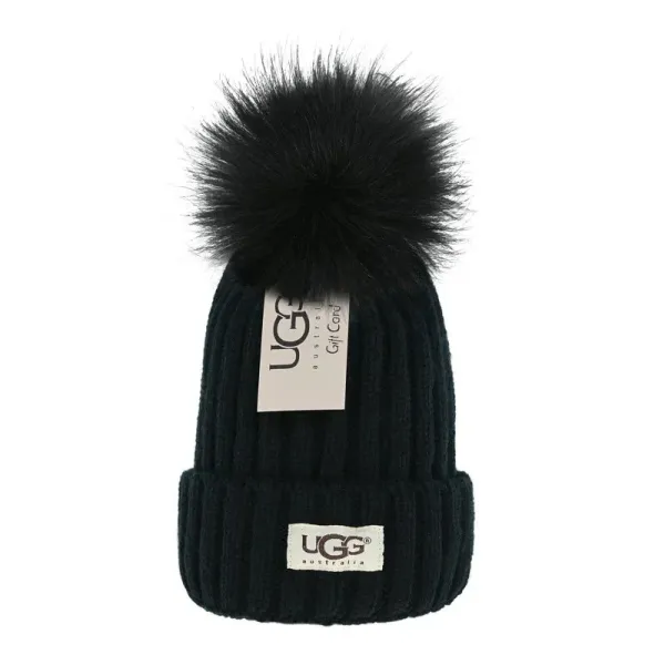 UGG Pom-Pom Beanie Black Hat - 1