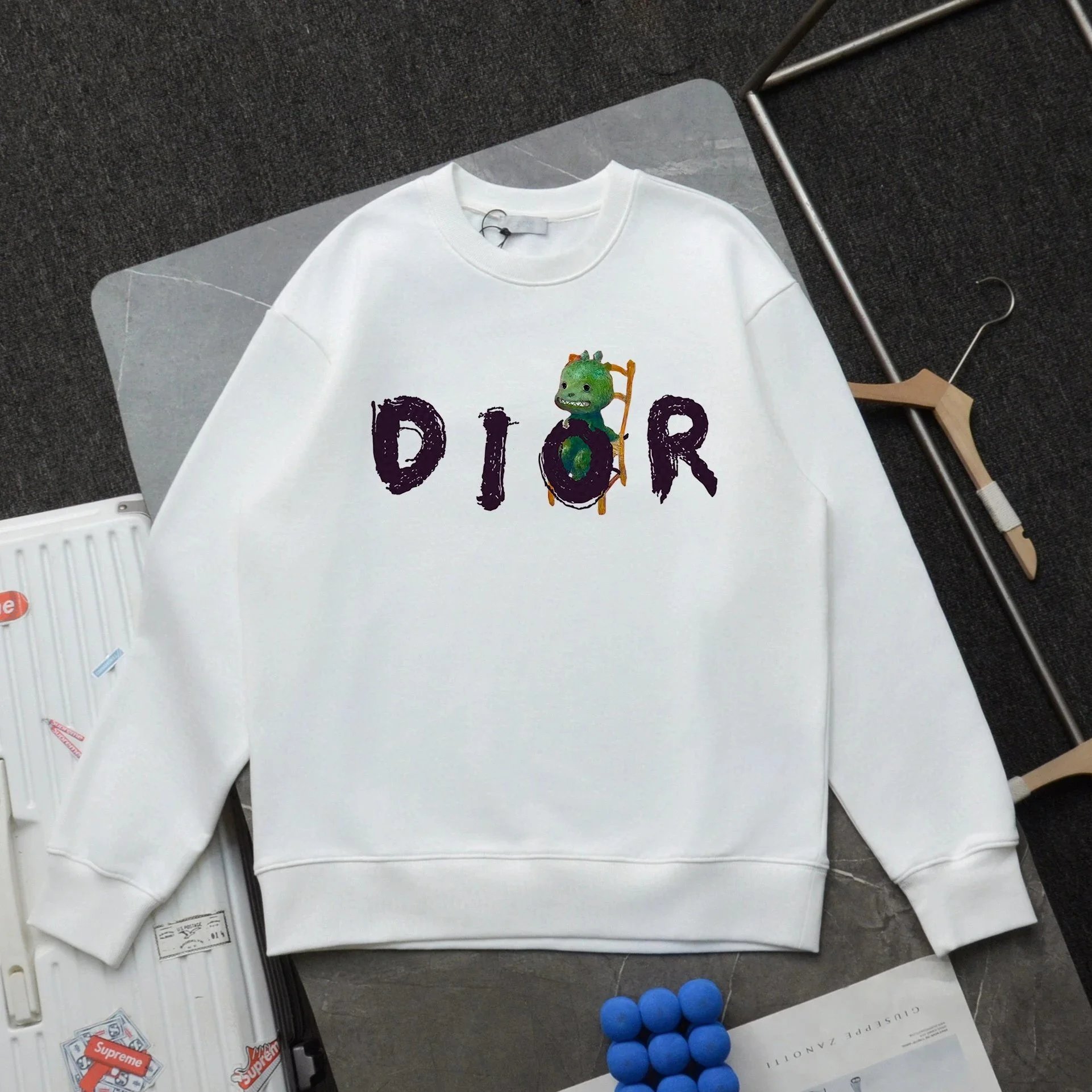 Dior Dragon Embroidered Black Hoodie - 8