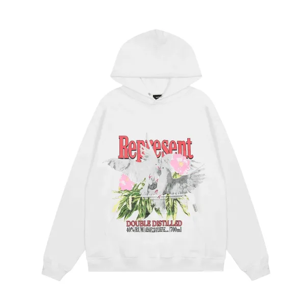 Represent Dove Floral Hoodie White - 1