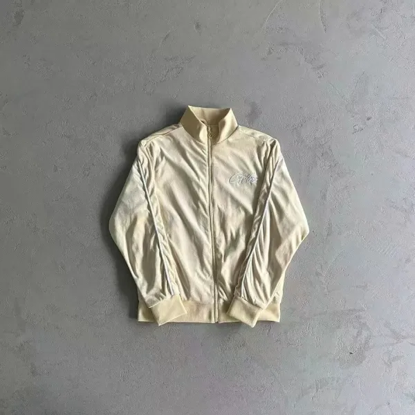Celine Track Jacket Beige Velour Outerwear - 1