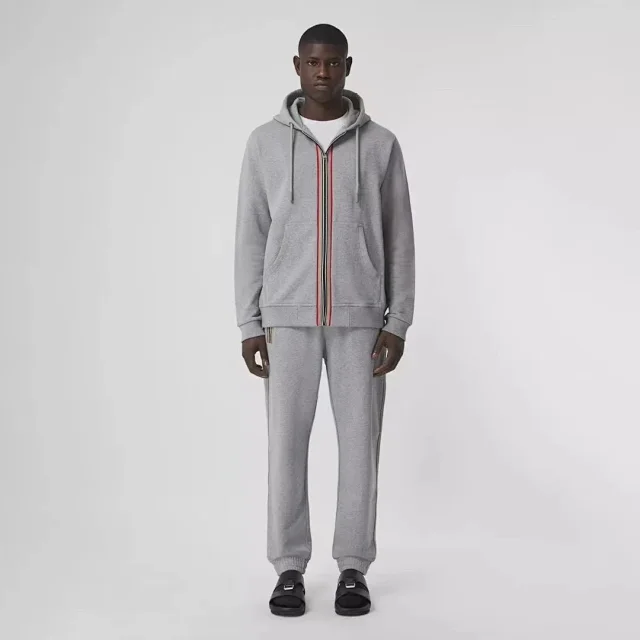 Burberry Tracksuits Striped zip-front hooded sweatshirt and joggers set product detail image 6