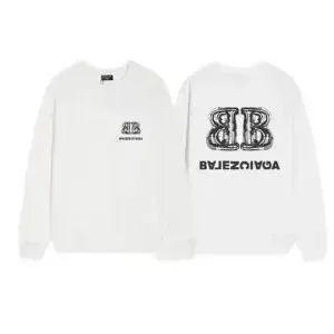 Balenciaga BB Logo Oversized Sweatshirt White - 1