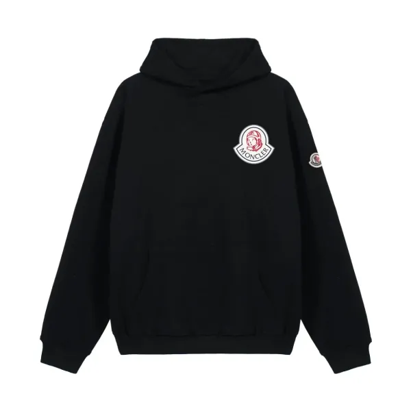 Moncler Classic Logo Hoodie Black - 1