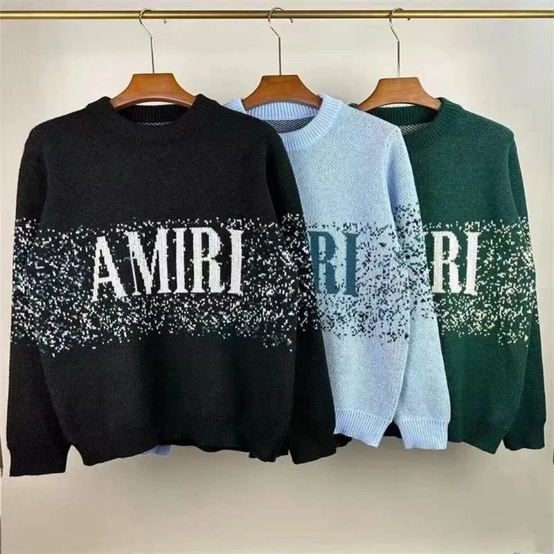 Amiri Embroidered Logo Knit Sweater Navy - 5