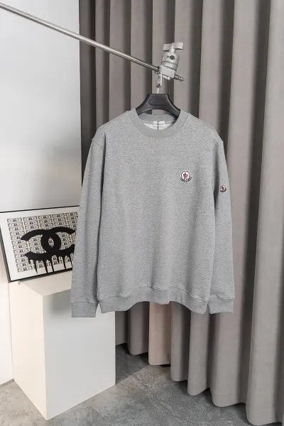 Moncler Logo Patch Gray Sweatshirt - 1