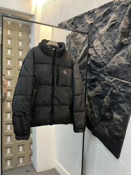 Calvin Klein CK Logo Black Puffer Down Jacket - 1