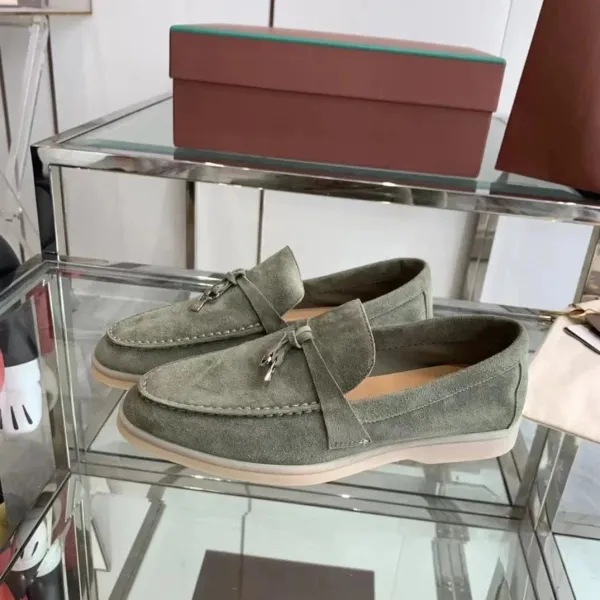 Hogan Interactive Loafers Sage Green Suede Casual Shoes - 1