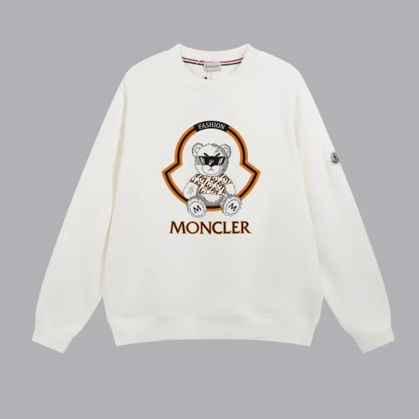 Moncler Teddy Bear Graphic White Hoodie - 1