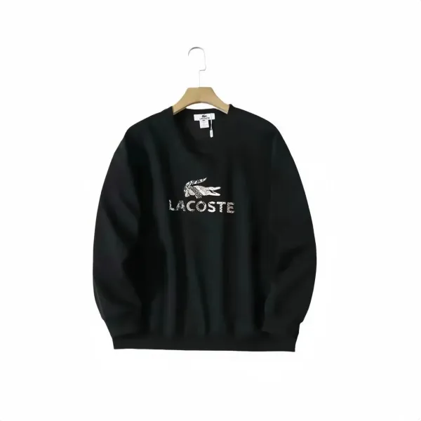 Lacoste Crocodile Print Logo Black Hoodie - 1