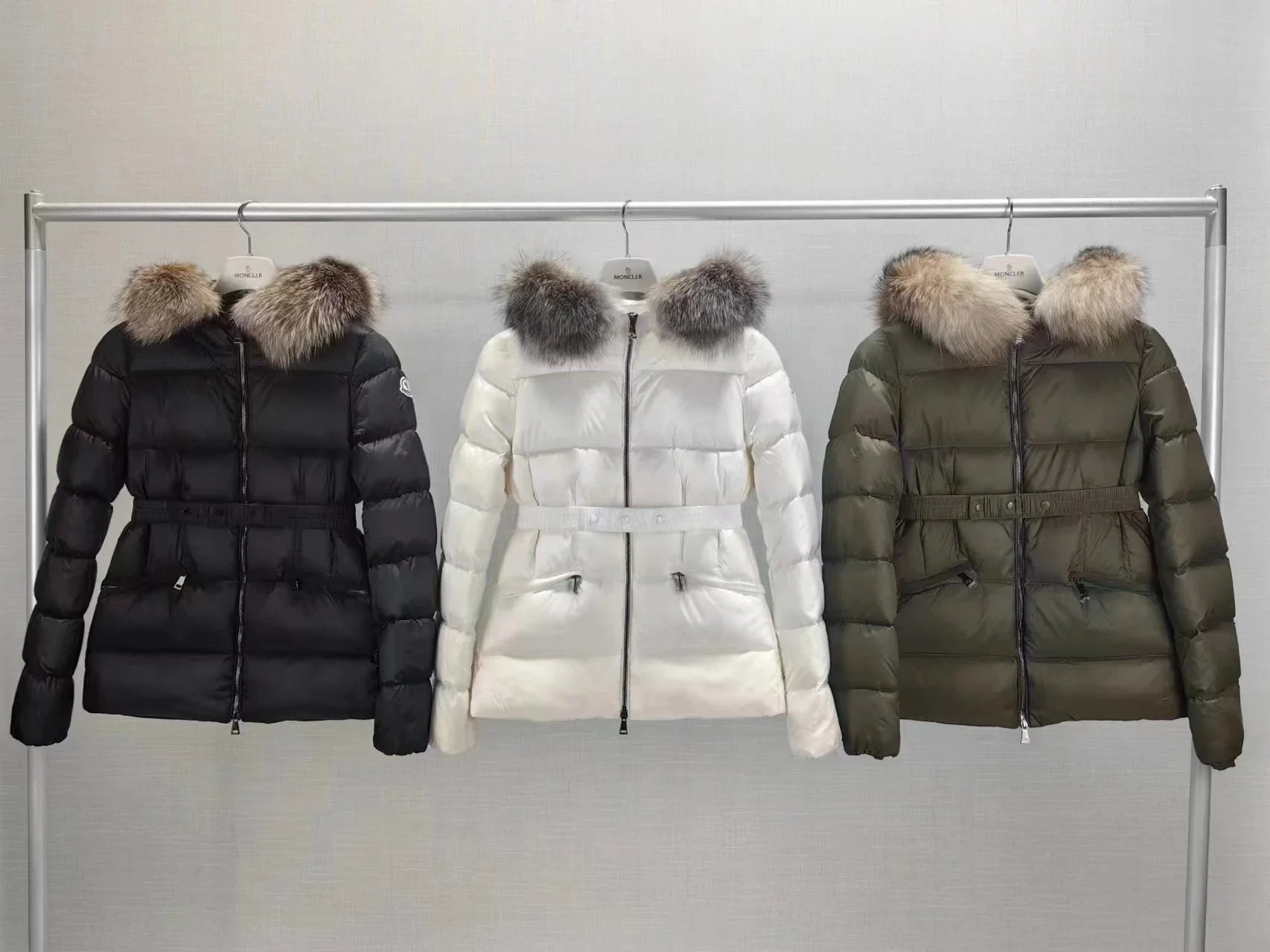 Moncler Chantilly Black Down Jacket with Detachable Fur Hood - 3