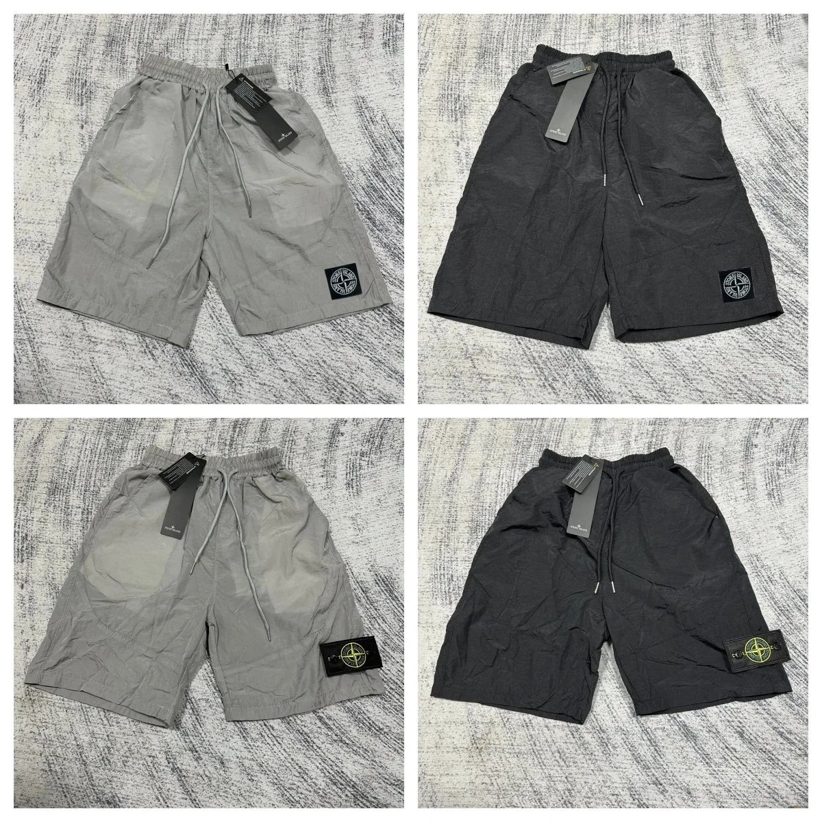 Stone Island Compass Patch Nylon Cargo Shorts